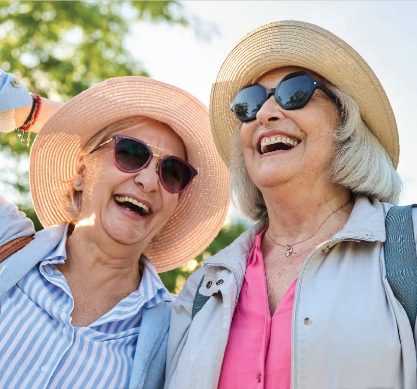 2 women enjoying the sun